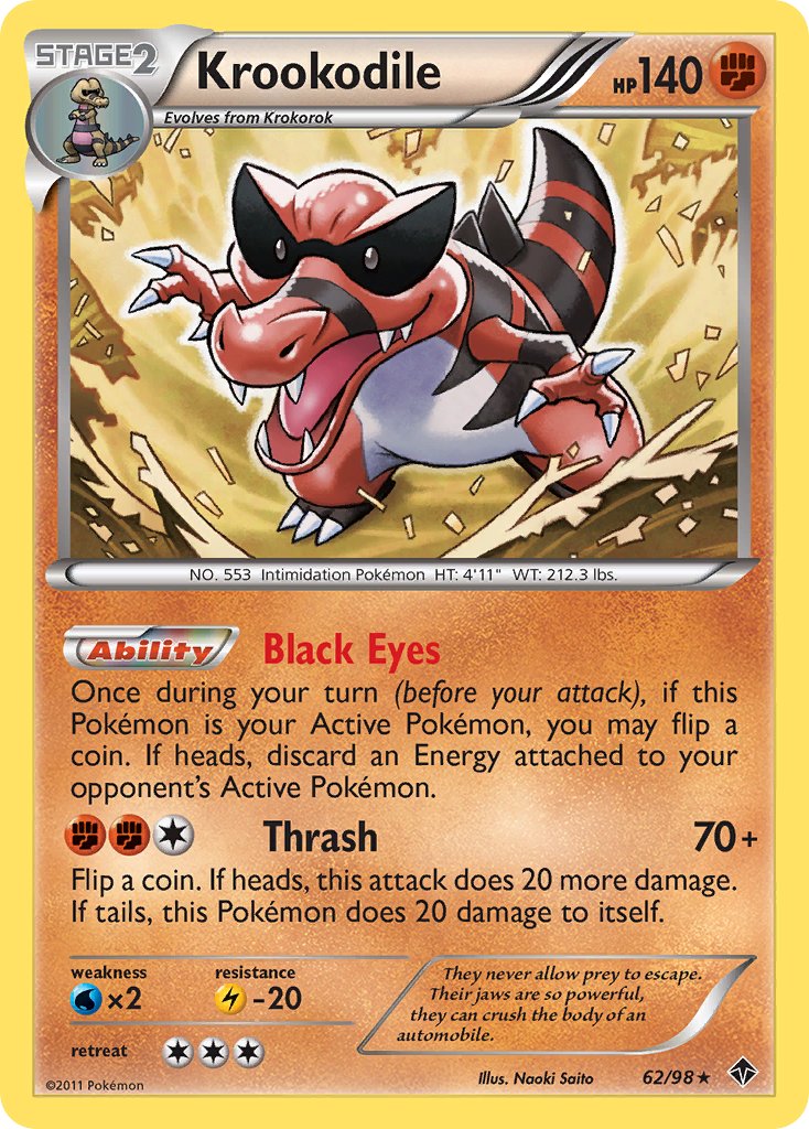 Krookodile (62/98) (Theme Deck Exclusive) [Black & White: Emerging Powers] | Good Games North