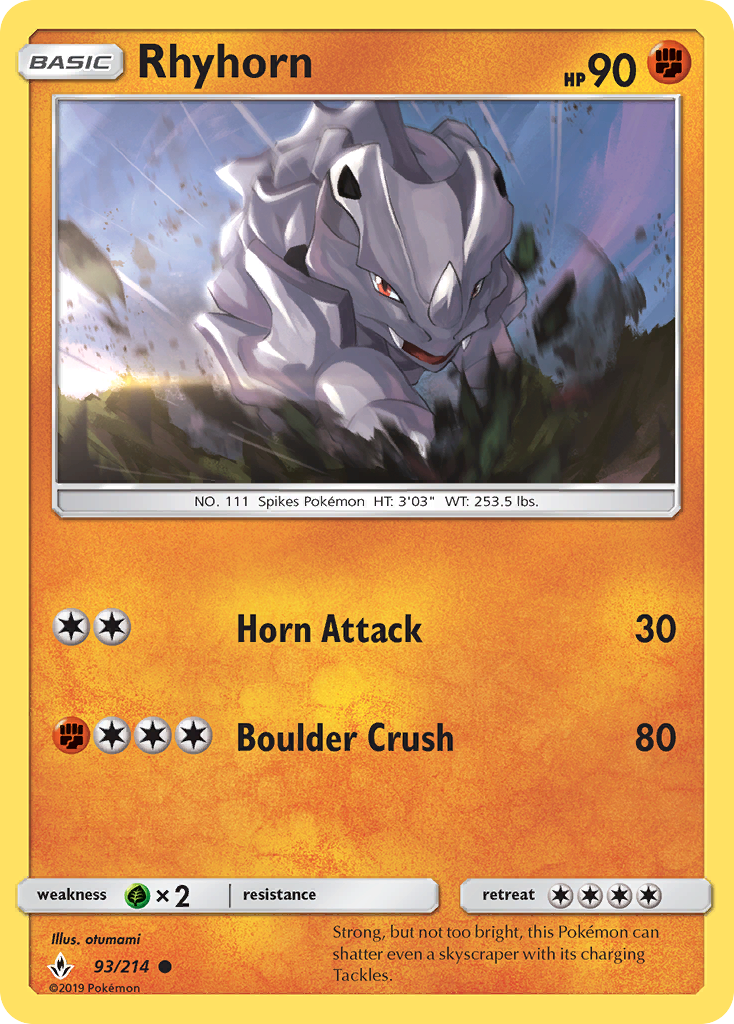 Rhyhorn (93/214) [Sun & Moon: Unbroken Bonds] | Good Games North