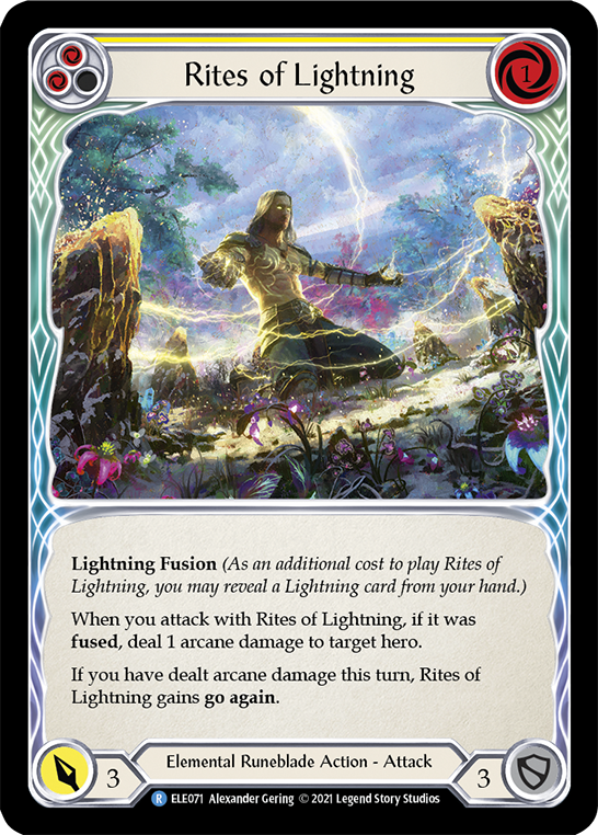 Rites of Lightning (Yellow) [ELE071] (Tales of Aria)  1st Edition Rainbow Foil | Good Games North