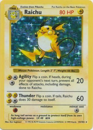 Raichu (14/102) [Base Set Shadowless Unlimited] | Good Games North