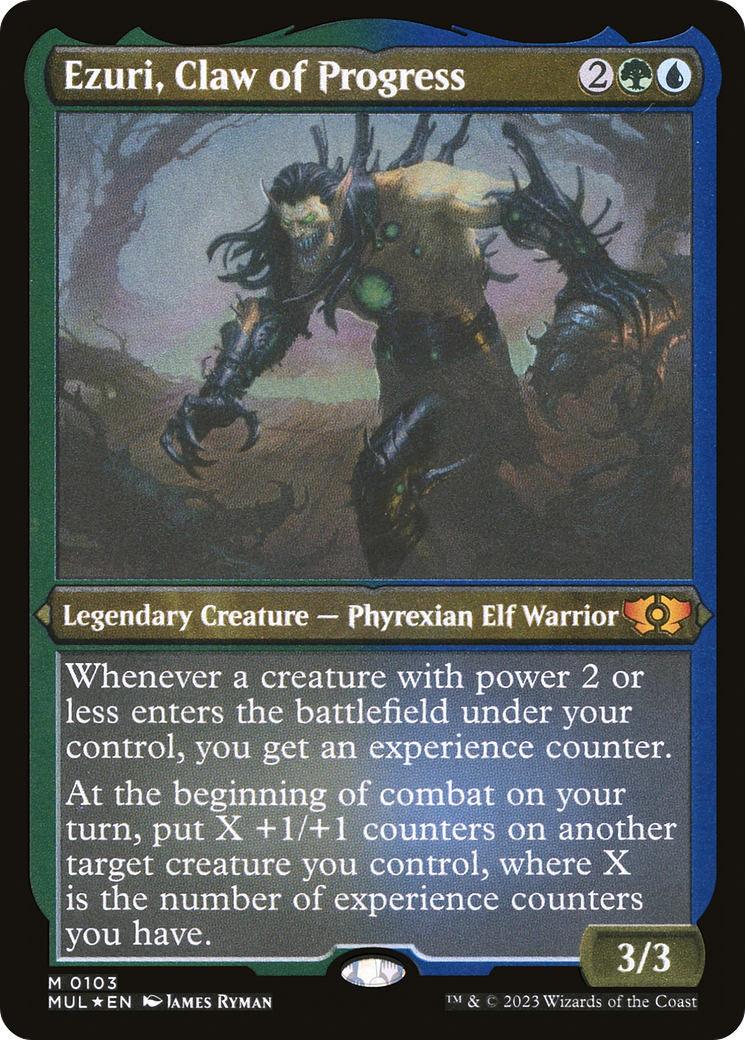 Ezuri, Claw of Progress (Foil Etched) [Multiverse Legends] | Good Games North