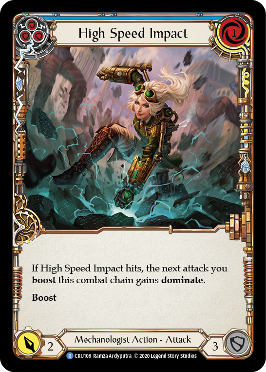 High Speed Impact (Blue) [CRU108] 1st Edition Rainbow Foil | Good Games North