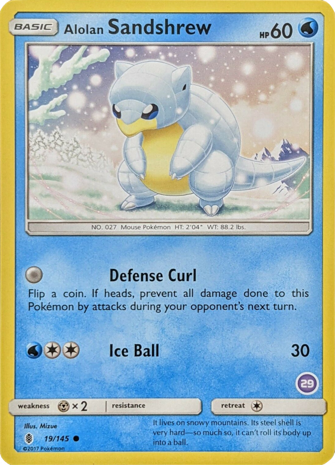 Alolan Sandshrew (19/145) (Deck Exclusive #29) [Sun & Moon: Trainer Kit - Alolan Sandslash] | Good Games North