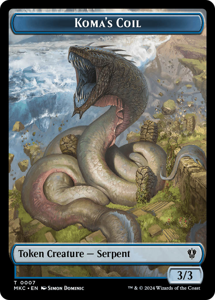 Drake // Koma's Coil Double-Sided Token [Murders at Karlov Manor Commander Tokens] | Good Games North