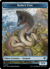 Drake // Koma's Coil Double-Sided Token [Murders at Karlov Manor Commander Tokens] | Good Games North