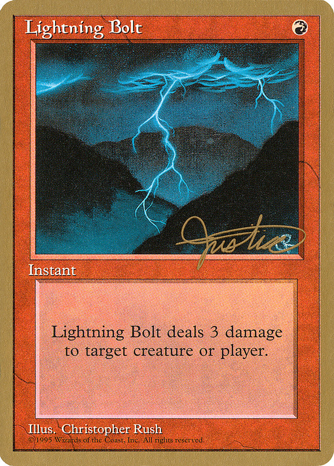 Lightning Bolt (Mark Justice) [Pro Tour Collector Set] | Good Games North