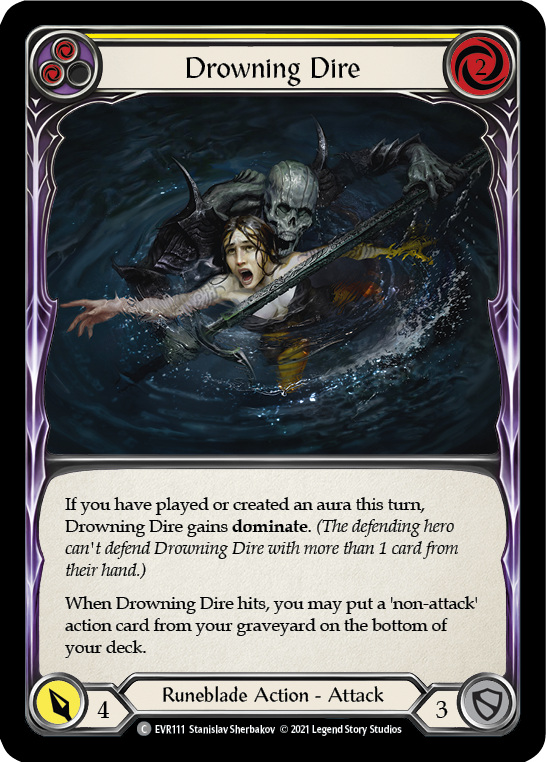 Drowning Dire (Yellow) [EVR111] (Everfest)  1st Edition Rainbow Foil | Good Games North