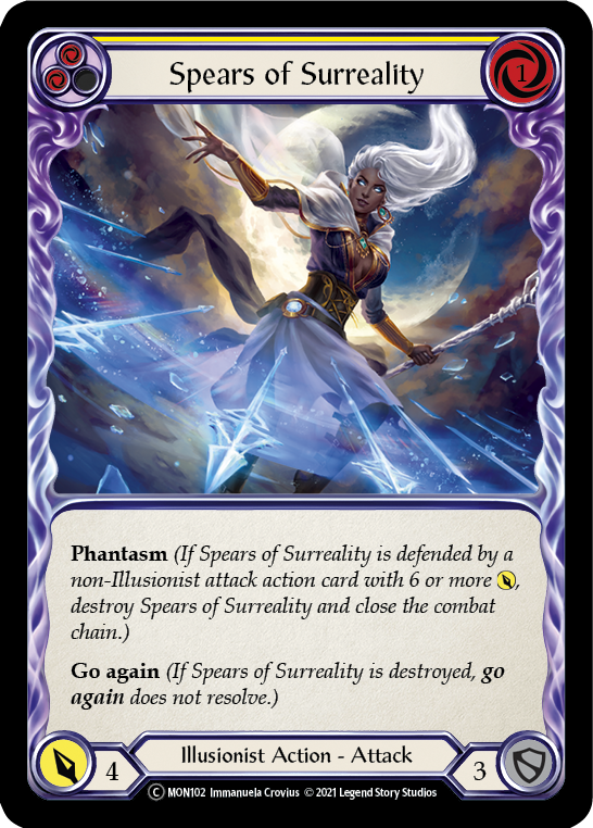 Spears of Surreality (Yellow) [U-MON102-RF] Unlimited Rainbow Foil | Good Games North