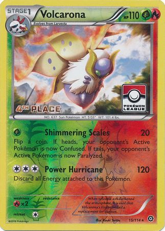 Volcarona (15/114) (League Promo 4th Place) [XY: Steam Siege] | Good Games North