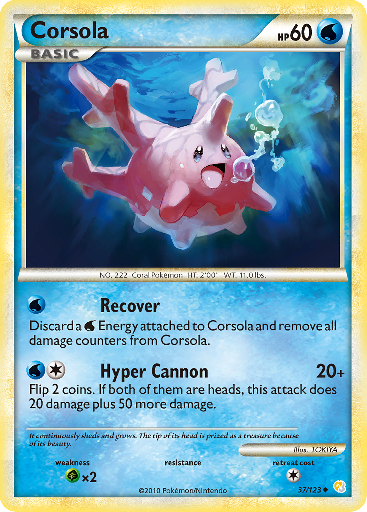 Corsola (37/123) [HeartGold & SoulSilver: Base Set] | Good Games North