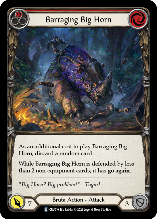 Barraging Big Horn (Red) [U-CRU010-RF] Unlimited Rainbow Foil | Good Games North