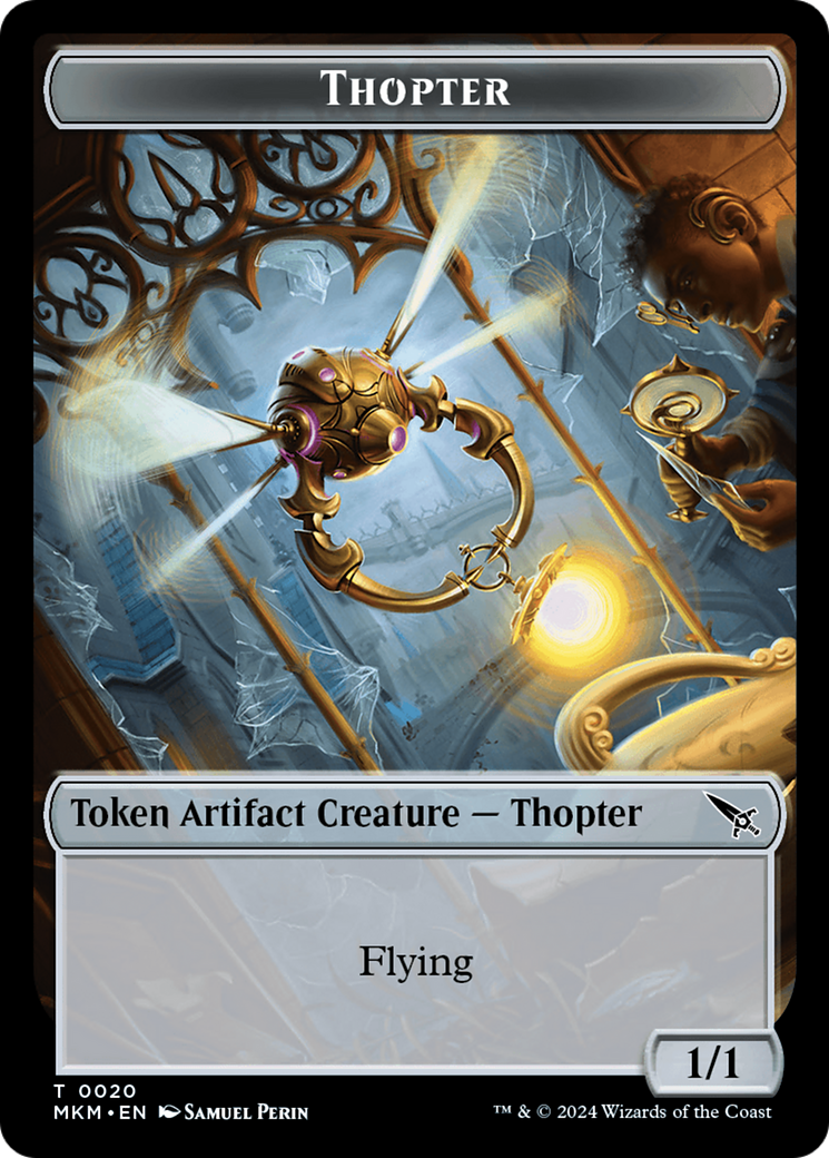 Thopter // Rhino Warrior Double-Sided Token [Murders at Karlov Manor Commander Tokens] | Good Games North