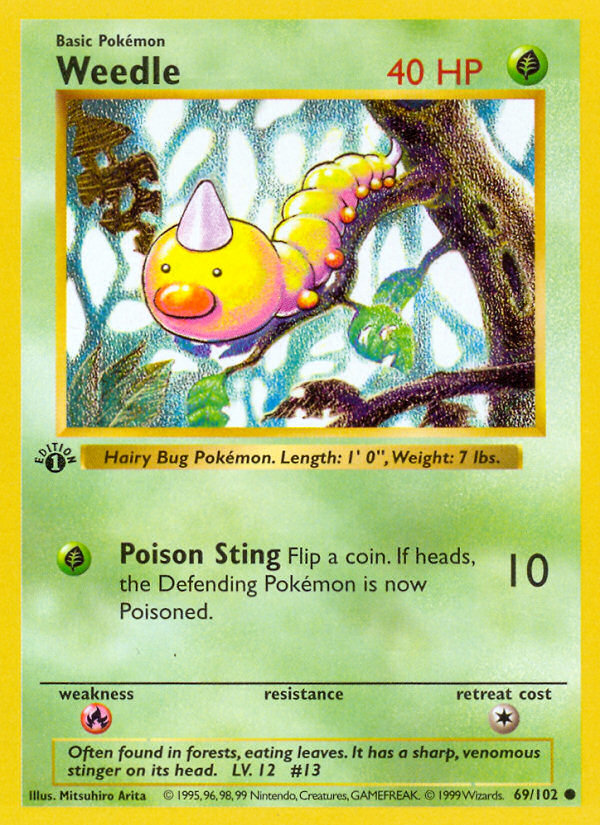 Weedle (69/102) (Shadowless) [Base Set 1st Edition] | Good Games North