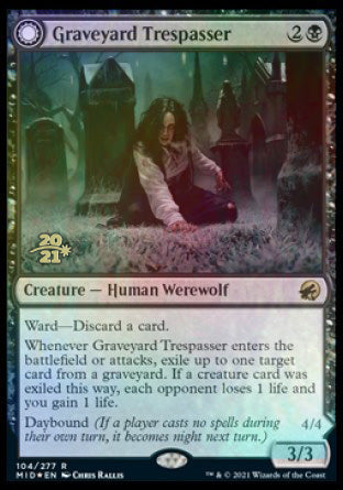Graveyard Trespasser // Graveyard Glutton [Innistrad: Midnight Hunt Prerelease Promos] | Good Games North