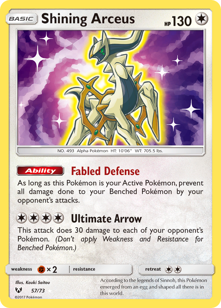 Shining Arceus (57/73) [Sun & Moon: Shining Legends] | Good Games North
