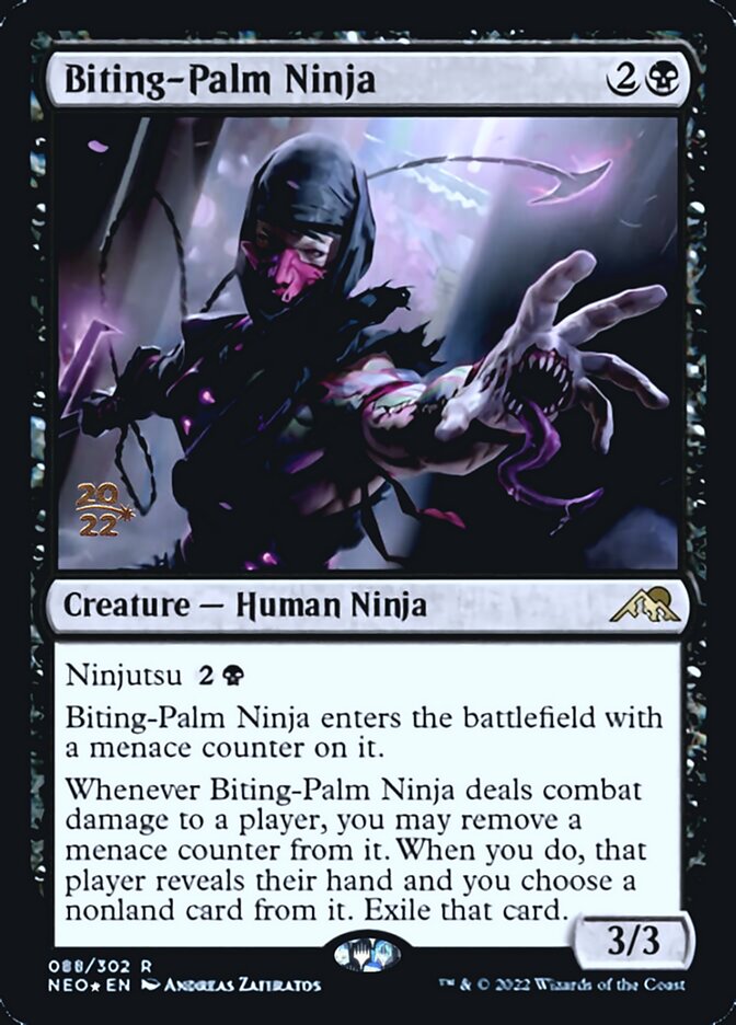 Biting-Palm Ninja [Kamigawa: Neon Dynasty Prerelease Promos] | Good Games North