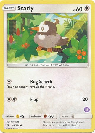 Starly (81/111) (Deck Exclusive #15) [Sun & Moon: Trainer Kit - Alolan Sandslash] | Good Games North