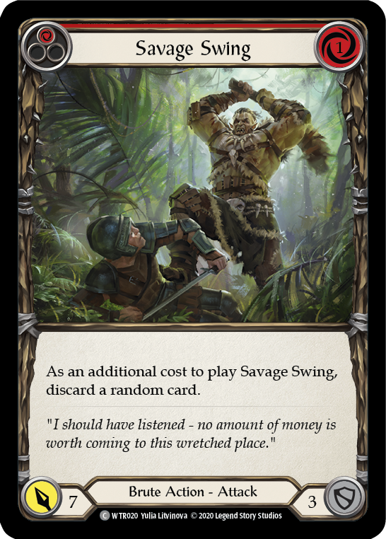 Savage Swing (Red) [U-WTR020] (Welcome to Rathe Unlimited)  Unlimited Rainbow Foil | Good Games North
