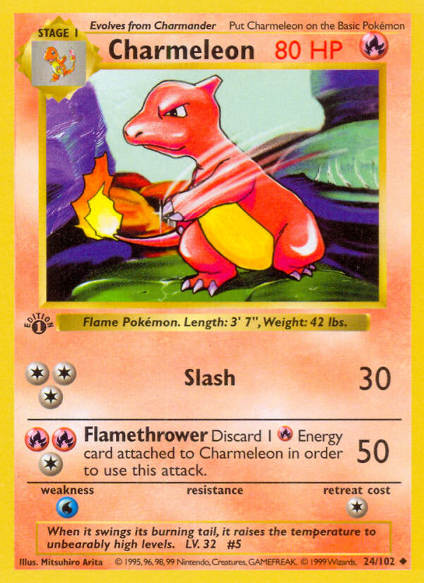 Charmeleon (24/102) (Shadowless) [Base Set 1st Edition] | Good Games North