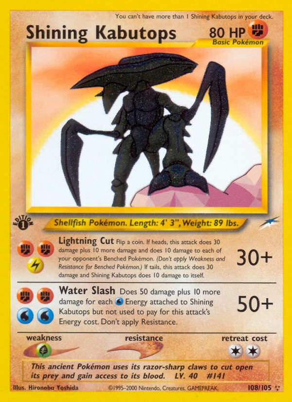 Shining Kabutops (108/105) [Neo Destiny 1st Edition] | Good Games North