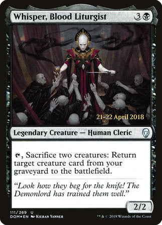 Whisper, Blood Liturgist [Dominaria Promos] | Good Games North