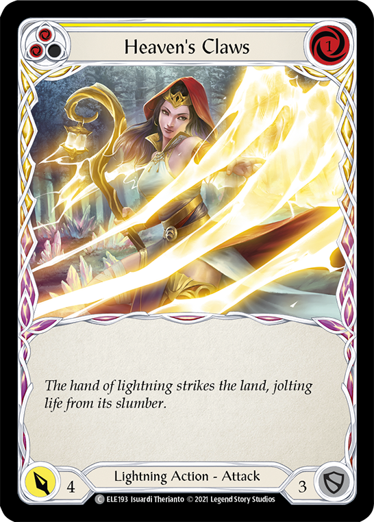 Heaven's Claws (Yellow) [ELE193] (Tales of Aria)  1st Edition Rainbow Foil | Good Games North
