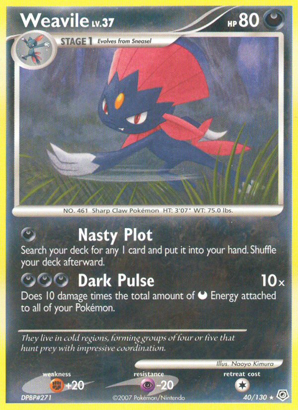 Weavile (40/130) [Diamond & Pearl: Base Set] | Good Games North