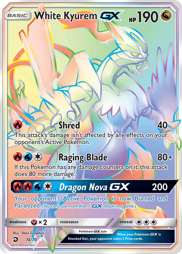 White Kyurem GX (74/70) [Sun & Moon: Dragon Majesty] | Good Games North