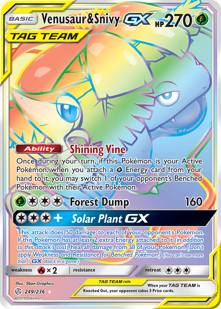 Venusaur & Snivy GX (249/236) [Sun & Moon: Cosmic Eclipse] | Good Games North