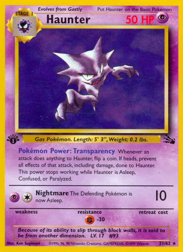 Haunter (21/62) [Fossil 1st Edition] | Good Games North