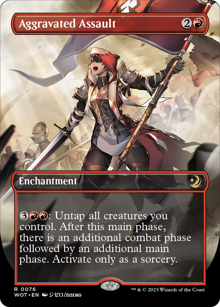 Aggravated Assault (Anime Borderless) [Wilds of Eldraine: Enchanting Tales] | Good Games North