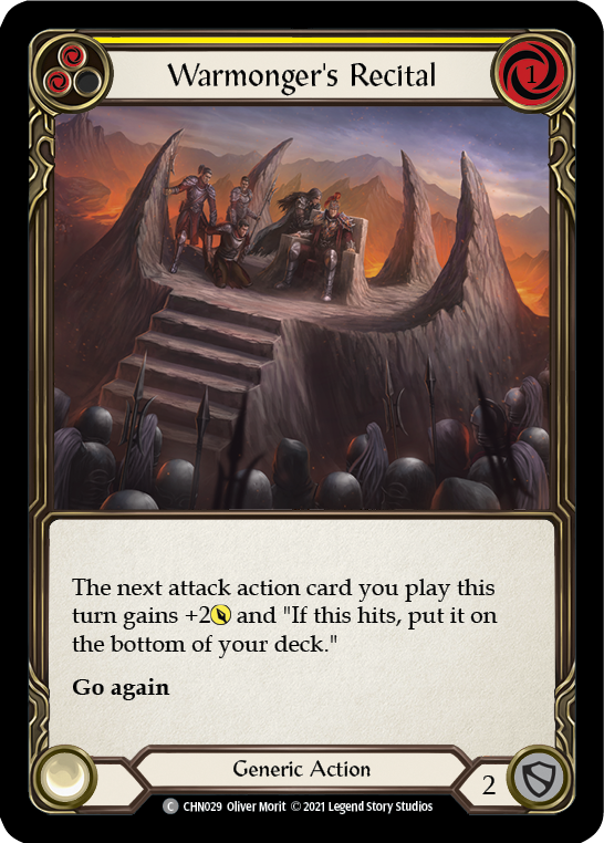Warmonger's Recital (Yellow) [CHN029] (Monarch Chane Blitz Deck) | Good Games North