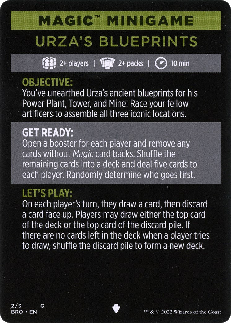Urza's Blueprints (Magic Minigame) [The Brothers' War Minigame] | Good Games North