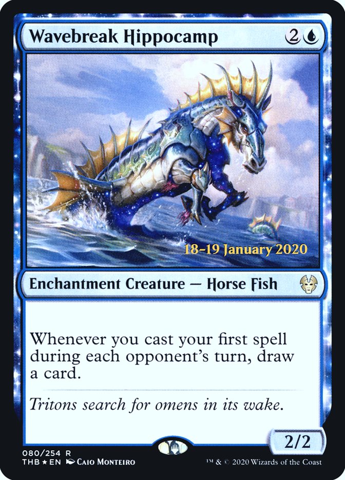 Wavebreak Hippocamp [Theros Beyond Death Prerelease Promos] | Good Games North