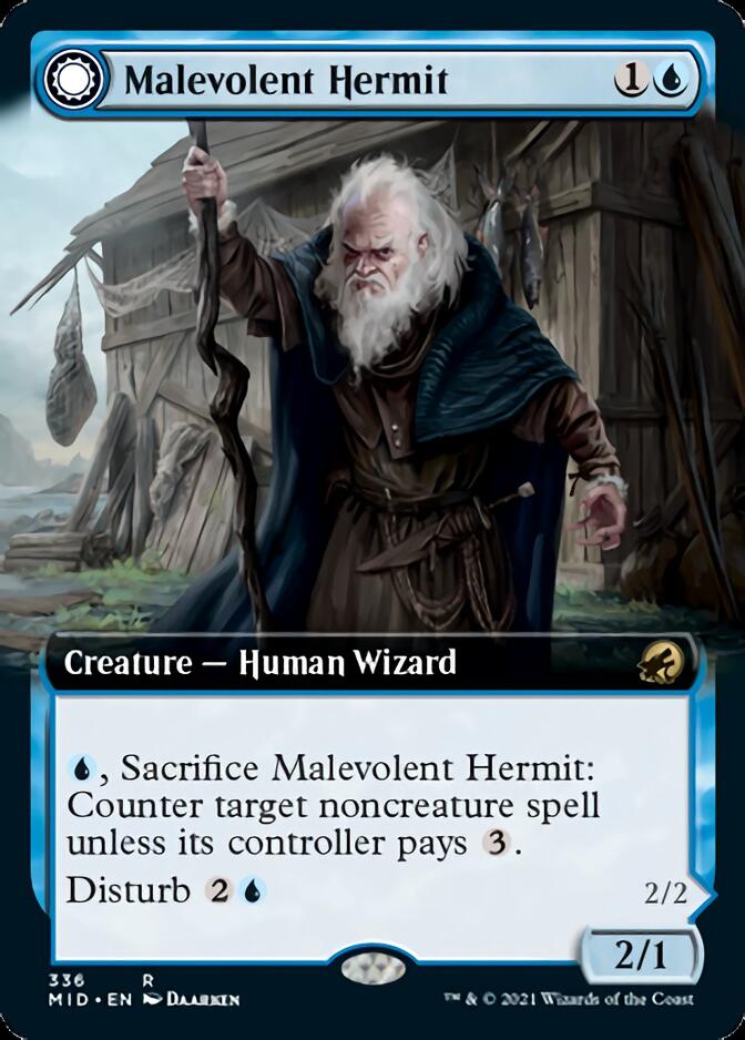 Malevolent Hermit // Benevolent Geist (Extended) [Innistrad: Midnight Hunt] | Good Games North