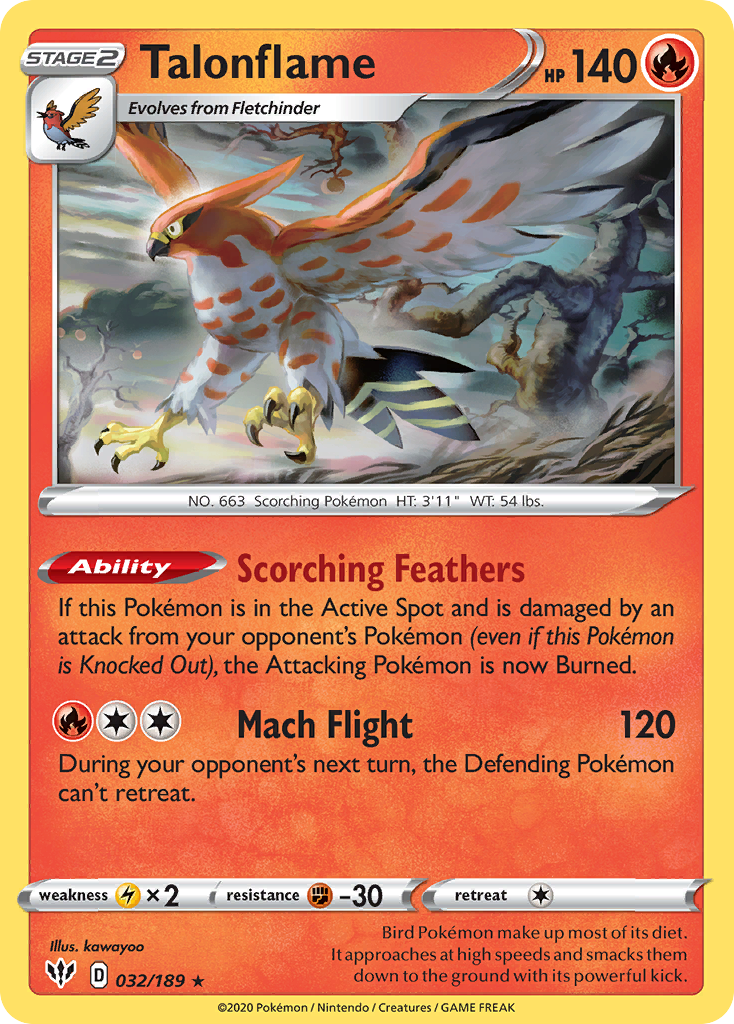 Talonflame (032/189) [Sword & Shield: Darkness Ablaze] | Good Games North