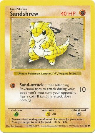 Sandshrew (62/102) [Base Set Shadowless Unlimited] | Good Games North