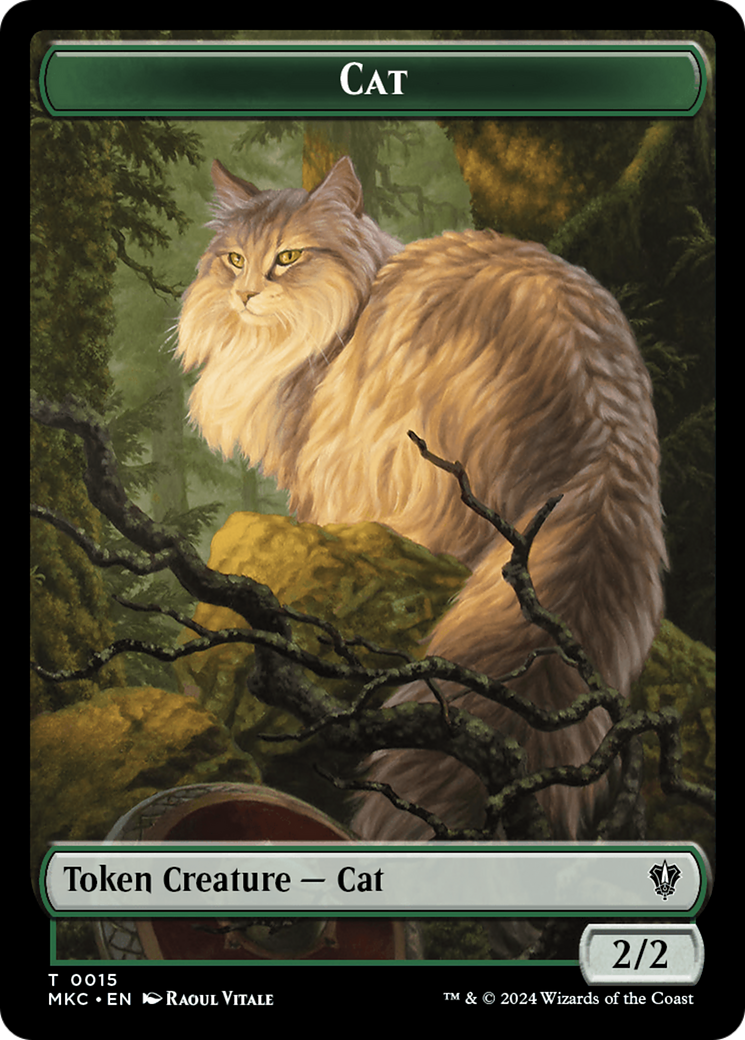 Drake // Cat Double-Sided Token [Murders at Karlov Manor Commander Tokens] | Good Games North