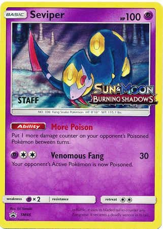 Seviper (SM46) (Staff Prerelease Promo) [Sun & Moon: Black Star Promos] | Good Games North
