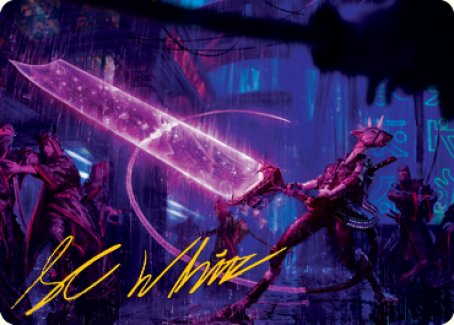 Enormous Energy Blade Art Card (Gold-Stamped Signature) [Kamigawa: Neon Dynasty Art Series] | Good Games North