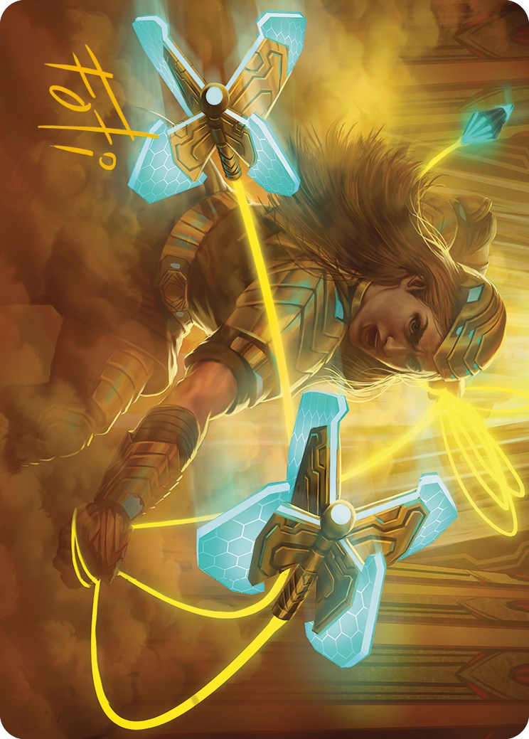 Bladehold War-Whip Art Card (Gold-Stamped Signature) [Phyrexia: All Will Be One Art Series] | Good Games North