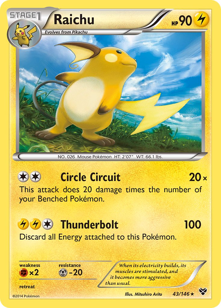 Raichu (43/146) (Battle Arena Deck Exclusive) (Theme Deck Exclusive) [XY: Base Set] | Good Games North