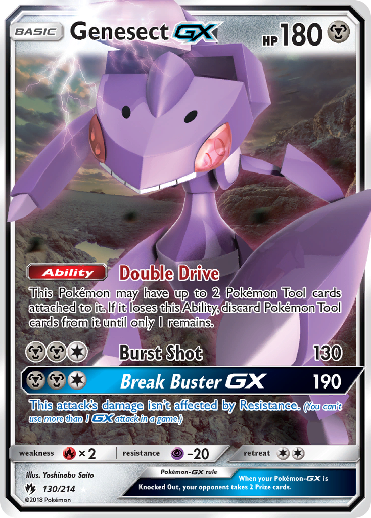 Genesect GX (130/214) [Sun & Moon: Lost Thunder] | Good Games North