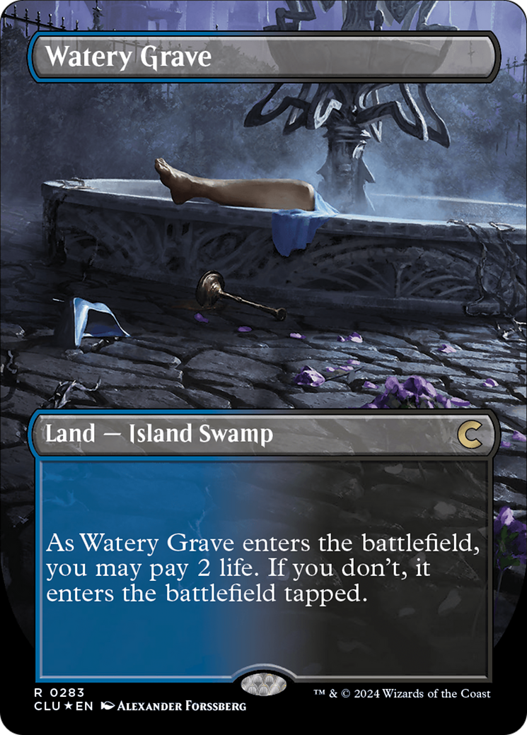 Watery Grave (Borderless) [Ravnica: Clue Edition] | Good Games North