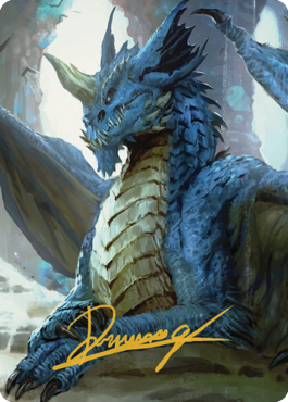 Young Blue Dragon Art Card (Gold-Stamped Signature) [Commander Legends: Battle for Baldur's Gate Art Series] | Good Games North
