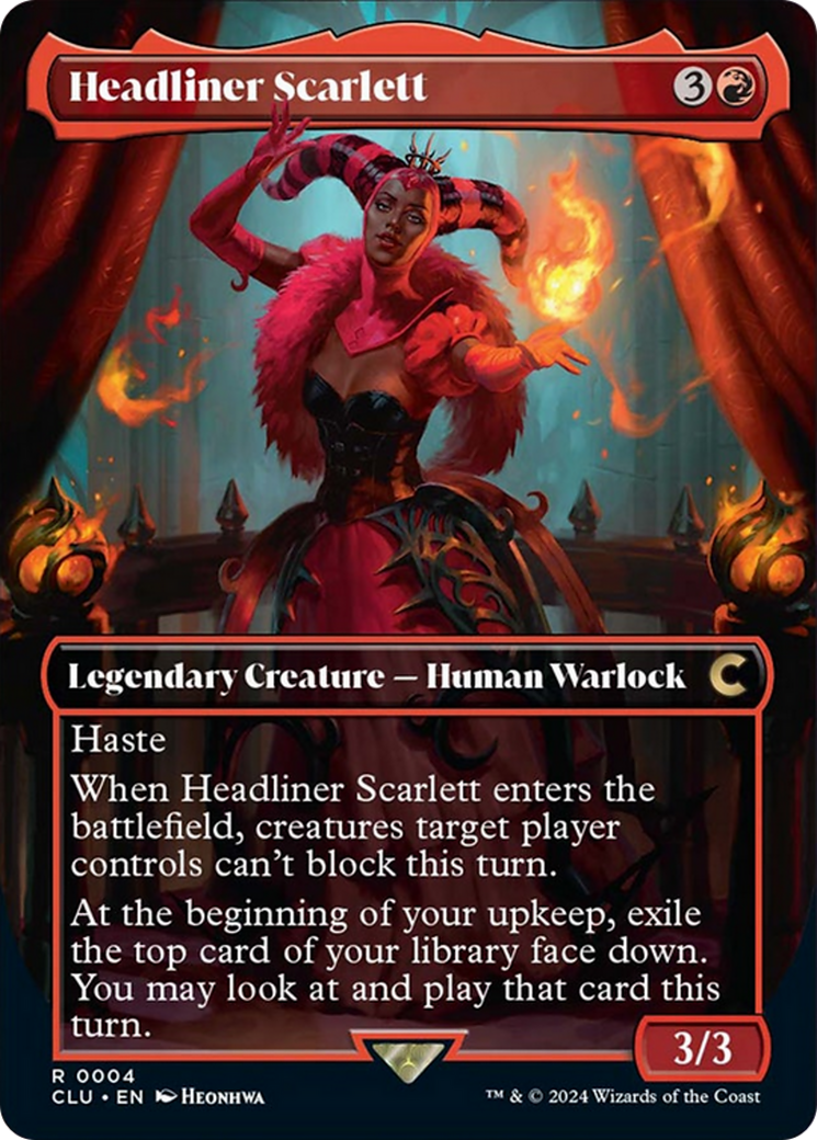 Headliner Scarlett (Borderless) [Ravnica: Clue Edition] | Good Games North