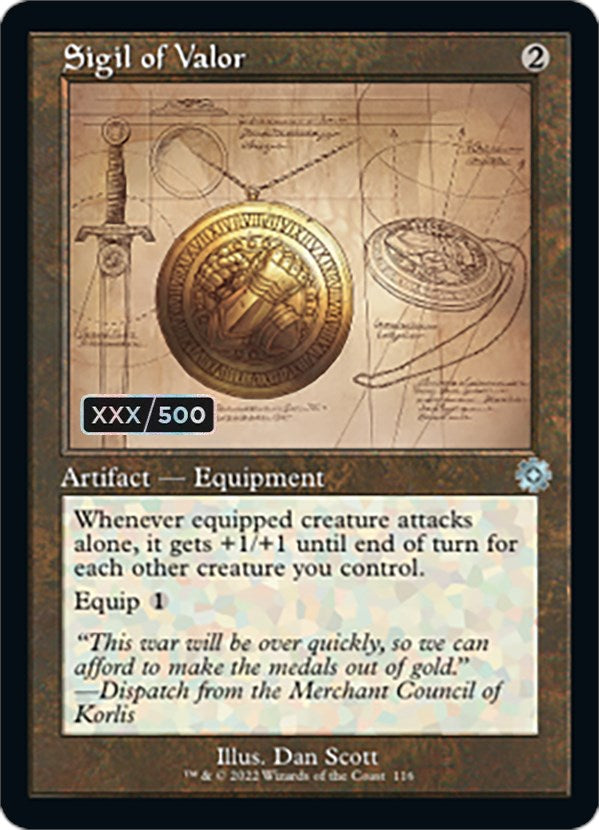 Sigil of Valor (Retro Schematic) (Serial Numbered) [The Brothers' War Retro Artifacts] | Good Games North