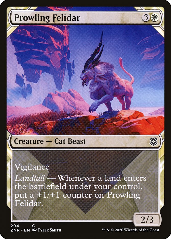 Prowling Felidar (Showcase) [Zendikar Rising] | Good Games North