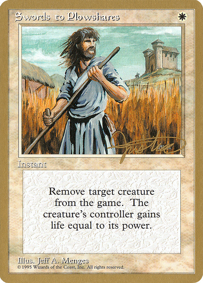 Swords to Plowshares (Mark Justice) [Pro Tour Collector Set] | Good Games North