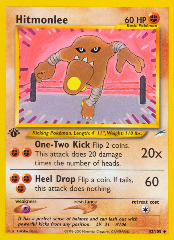 Hitmonlee (42/105) [Neo Destiny 1st Edition] | Good Games North